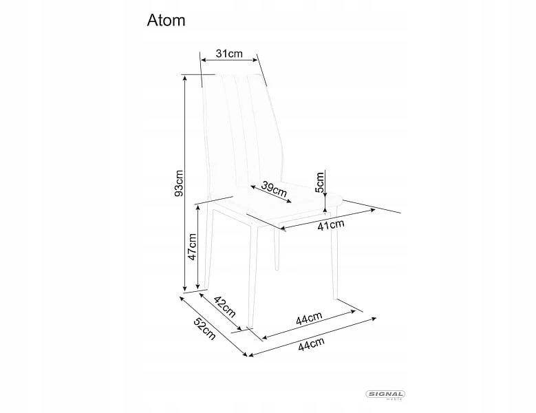 Signal ATOM VELVET smėlio spalvos minkšta virtuvės kėdė