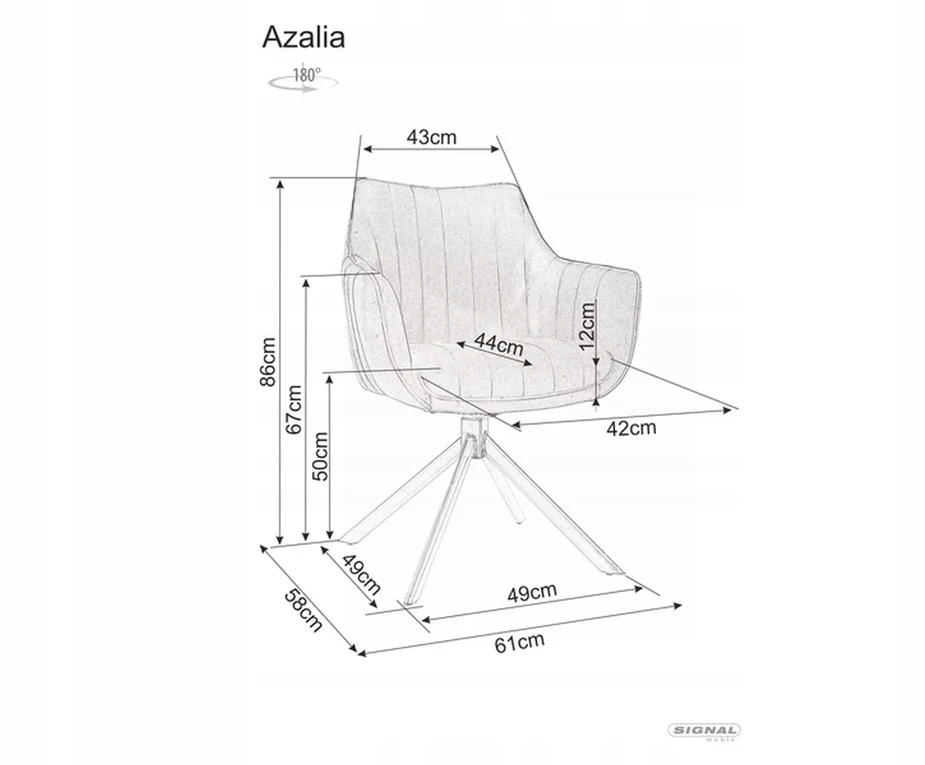 Aksominė kėdė Signal Meble Azalia, spalva: juoda/tamsi smėlio