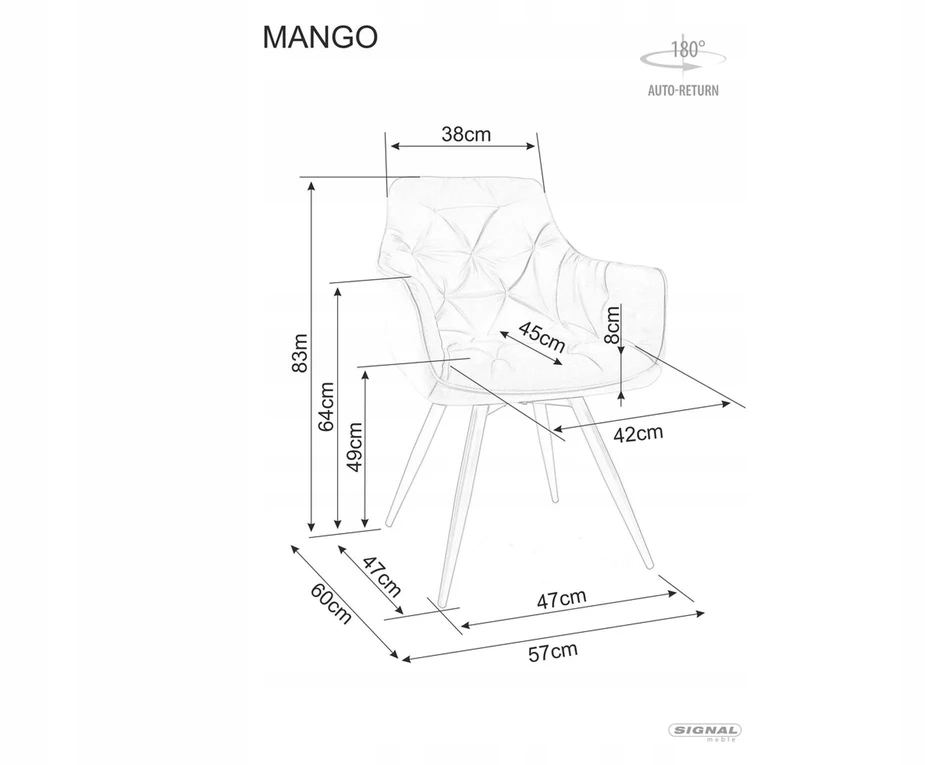 Signal MANGO VELVETINĖ KĖDĖ JUODA / MĖLYNA JUODA 19