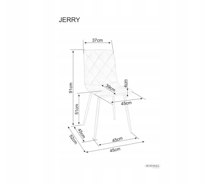 Signal Minkšta kėdė virtuvei ir valgomajam JERRY BREGO, šviesiai smėlio spalvos, kašmyro rėmas