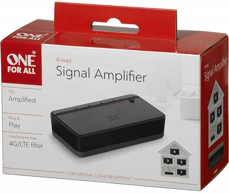 Signalo stiprintuvas ONE FOR ALL EU/SA (C tipas), 230-240V ~ 50Hz 3.0W, 75ohm, 1m kabelis / SV9640