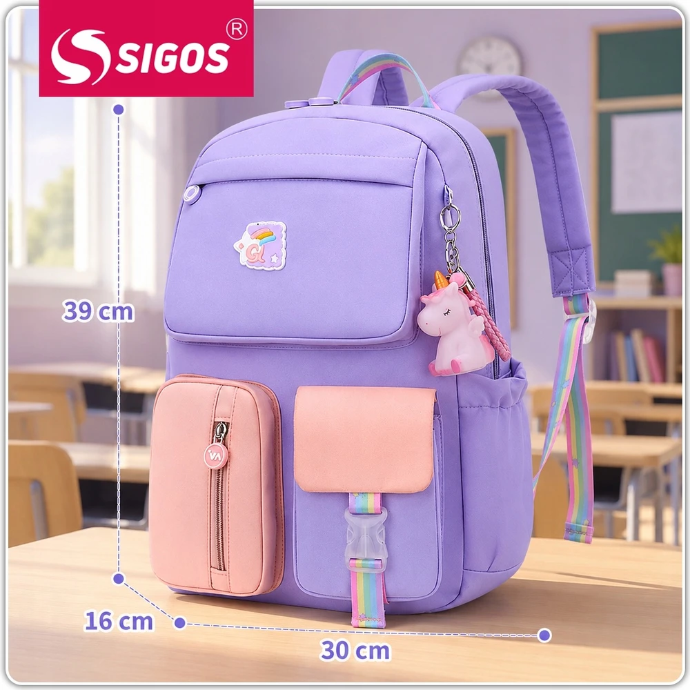Sigos Kuprinė Szkolny Dziewczęcy A4 Kuprinė Violetinis Wodoodporny Unicorn