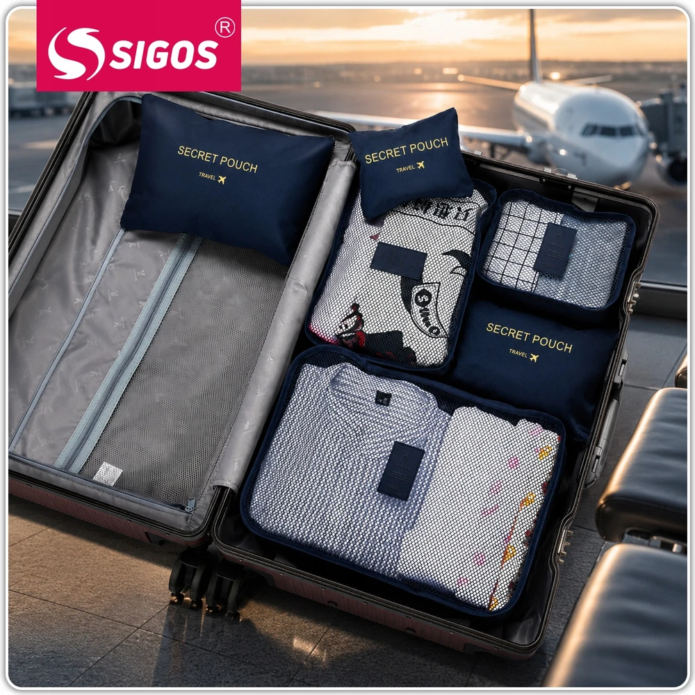 Sigos Lagaminų organizatoriai 6 vnt. Kelioninis drabužių ir apatinių drabužių rinkinys