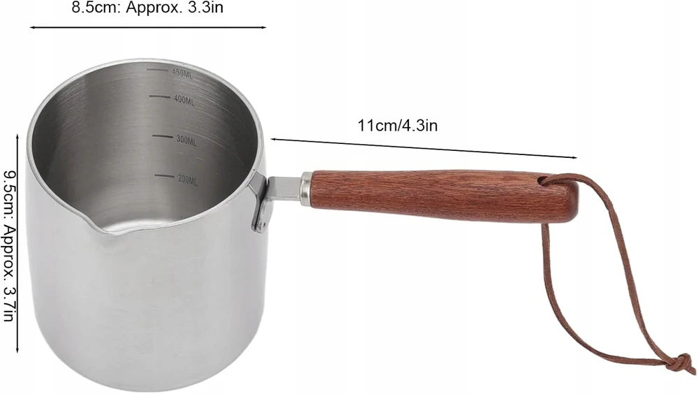 ŠILDYTUVAS 450 ml Plieninis MINI PUODAS SU dangteliu PIENO PADAŽUI, MAŽAS