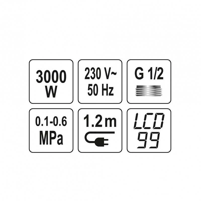 Fala Toya Sa Poland Elektrinis vandens šildytuvas / maišytuvas su dušu | LCD | KATLA-4 (75924)