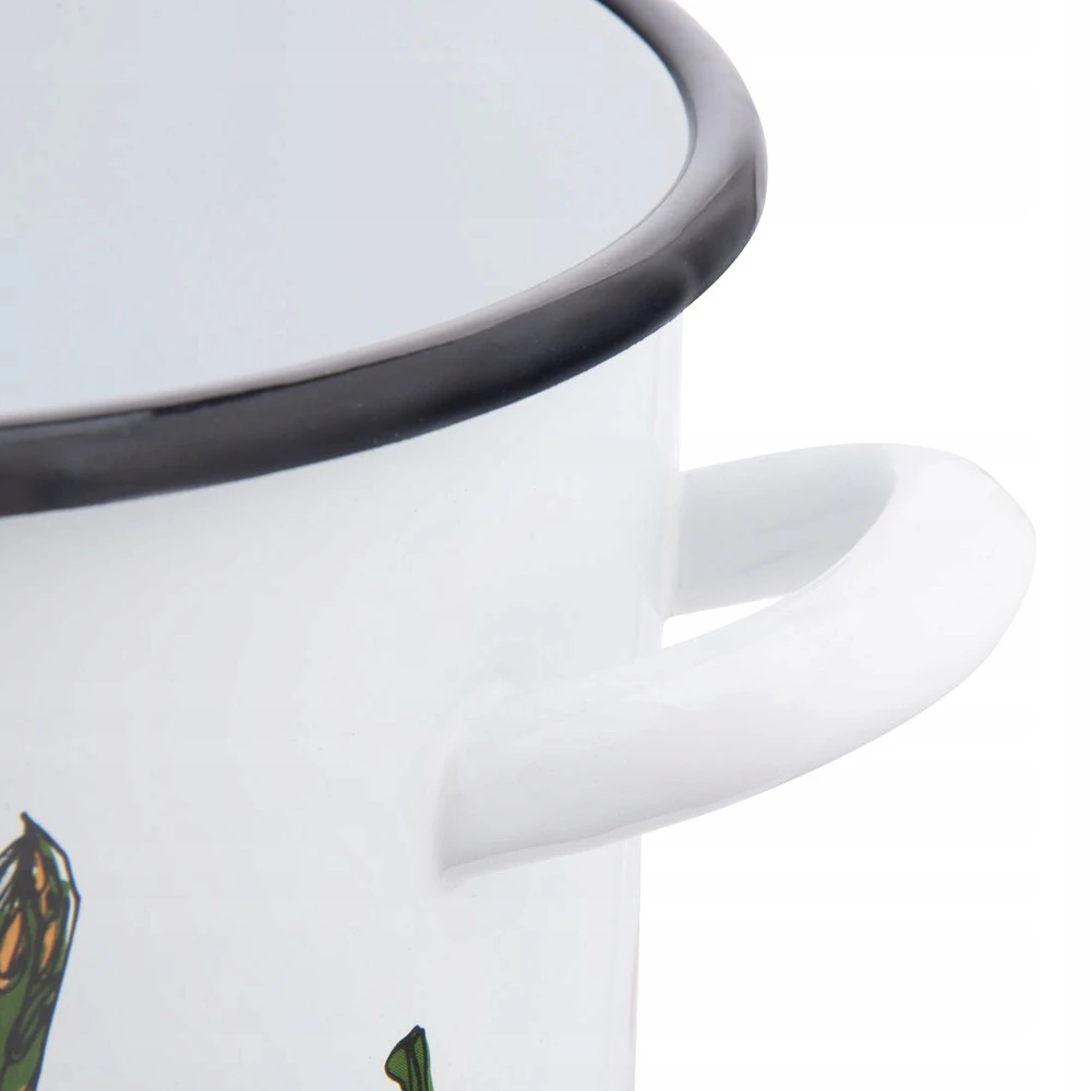 Silesia Atsarginis puodas didelis emaliuotas puodas Silezijos baltas Daržovės 24 cm 7,5 l