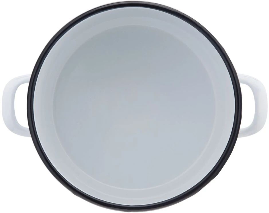 Silesia Atsarginis puodas didelis emaliuotas puodas Silezijos baltas Daržovės 24 cm 7,5 l