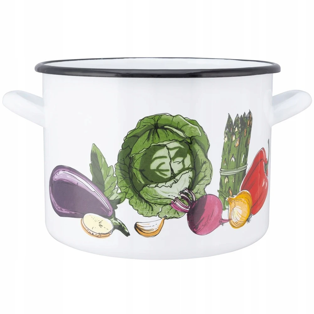 Silesia Atsarginis puodas didelis emaliuotas puodas Silezijos baltas Daržovės 24 cm 7,5 l