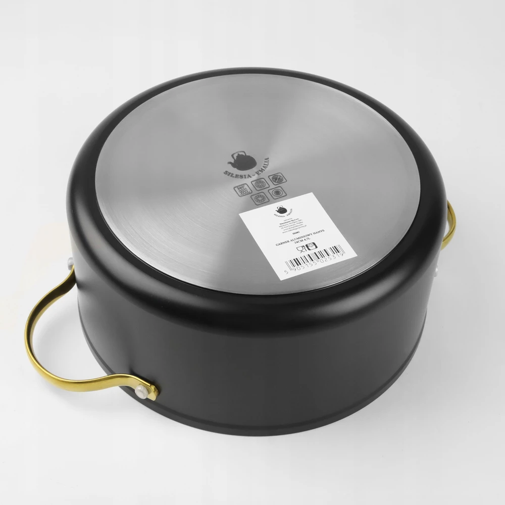 Silesia Emalia Aliuminio puodas 7,5 l HANYS puodas, PILNAS INDUKCINIS, NELIPAUS DUGNIS