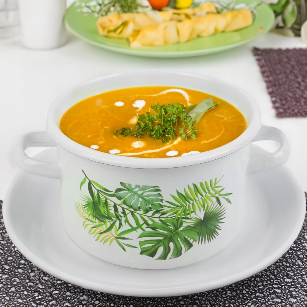 Silesia Emalia DEKORUOTAS EMALINIS PUODAS 2L 16CM MONSTRŲ RAŠTAS DUJŲ IR INDUKCIJAI