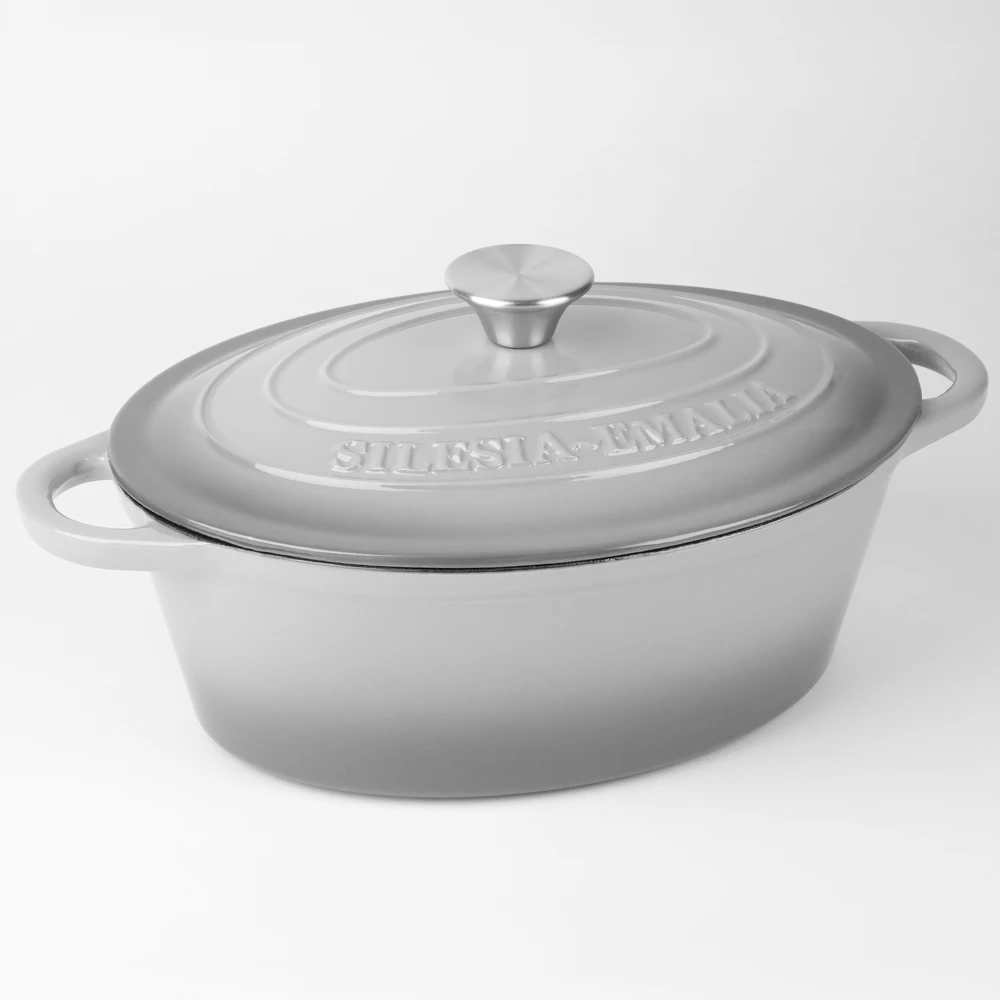 Silesia Emalia Emaliuota ketaus kepimo skarda 29cm pilka INDUKCINĖ DUJINĖ ORŠTINĖ