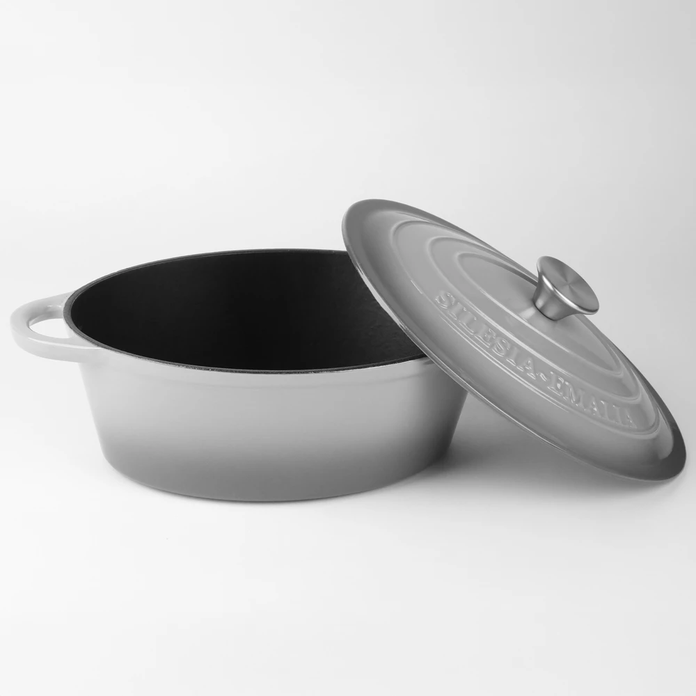 Silesia Emalia Emaliuota ketaus kepimo skarda 29cm pilka INDUKCINĖ DUJINĖ ORŠTINĖ