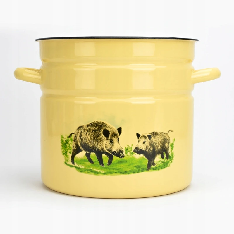 Silesia Emalia Emaliuotas puodas 12L tradicinis 22CM ŠERNAS PAPRASTAS SMOOTH GAS DIDELIS XXL