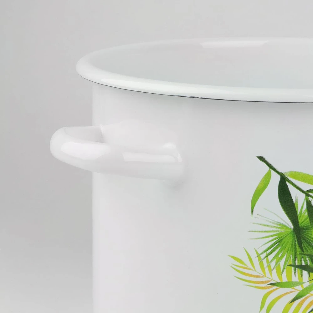 Silesia Emalia Emaliuotas puodas 5.5 L, "monstera" dizainas, 22 cm