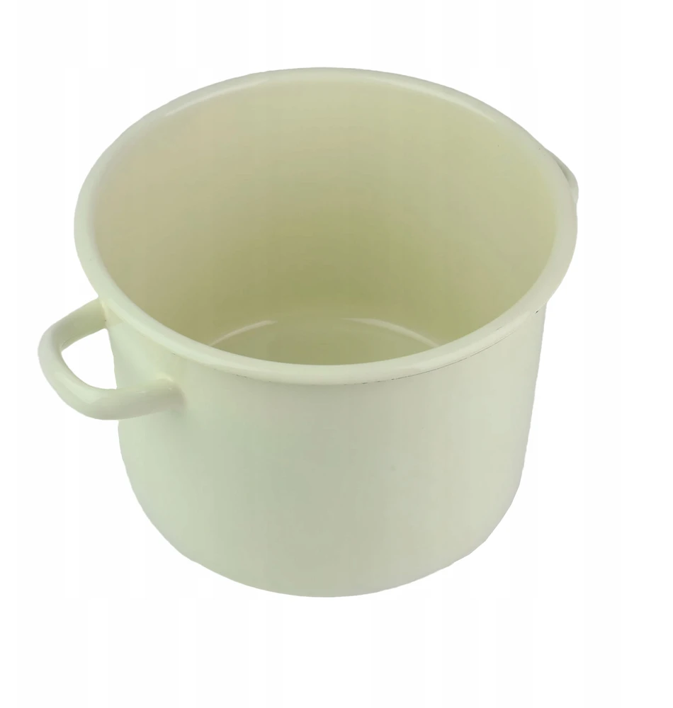 Silesia Emalia Emaliuotas puodas 5,5l 24cm, 3 sluoksnių emalė, tradicinis, kreminis