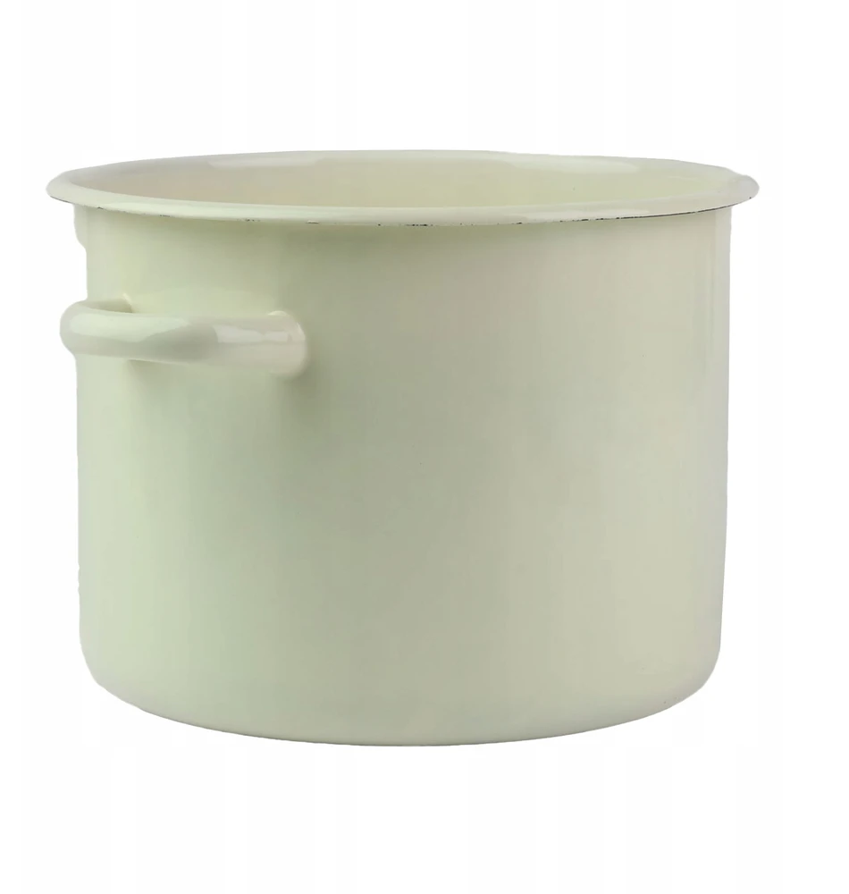 Silesia Emalia Emaliuotas puodas 5,5l 24cm, 3 sluoksnių emalė, tradicinis, kreminis