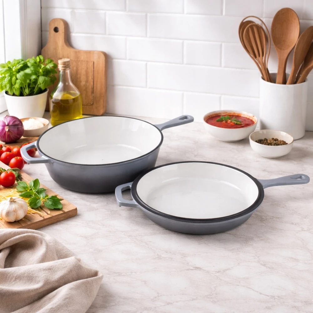 Silesia Emalia KIETAUS KETAS, EMALIUOTAS SAUGUS PUODAS, 2 IN 1, 26,5 CM, INDUKCINĖ, DUJOS