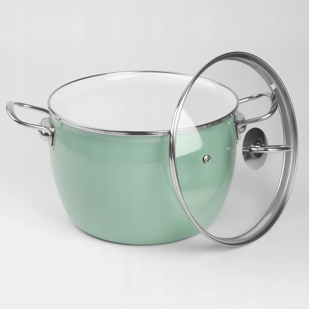 Silesia Emalia Tradicinis emaliuotas puodas MARYNA 5l celadon GAS INDUCTION SILESIA