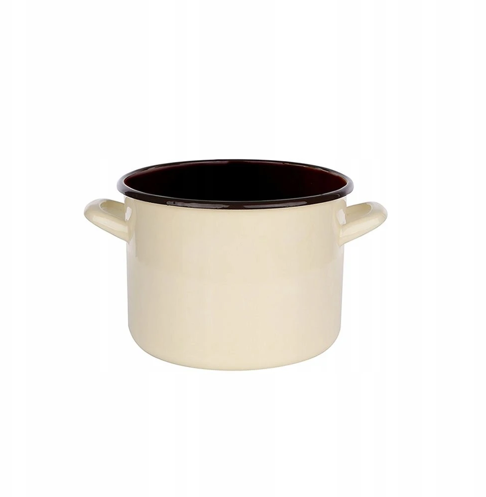 Altom Design Silesia Emaliuotas puodas 1,5 l, skersmuo 14 cm, aukštis 11 cm, kreminis/tamsus centras 4302
