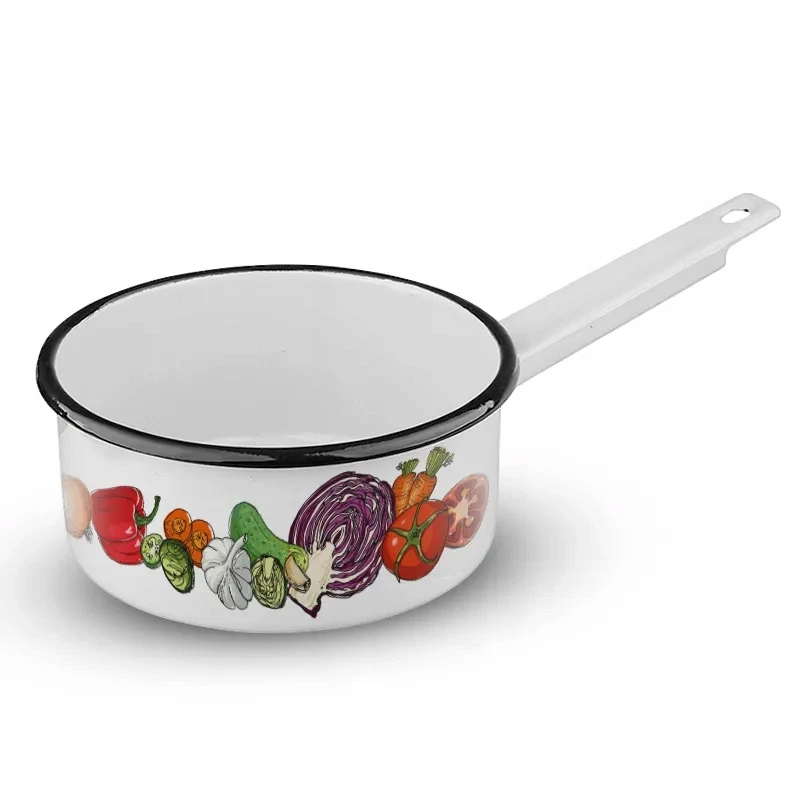 Silesia Emaliuotas puodas su koteliu 1 l, skersmuo 14 cm, Dek.Vegetables Altom 3407