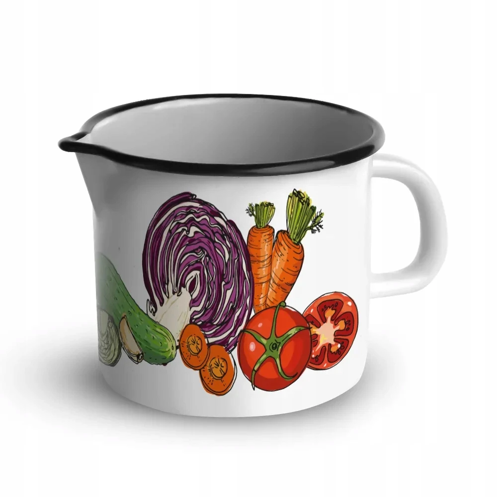 Silesia Emaliuotas puodelis su snapeliu, 1,15 l, skersmuo 12 cm, Dek.Vegetables Altom 3384