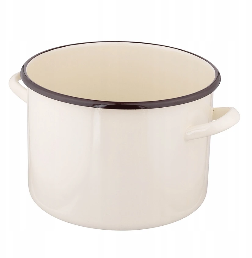 Altom Design Silesia TIESUS EMALINIS PUODAS 24 CM 7,5 L INDUKCINĖS KREMINĖS DUJOS