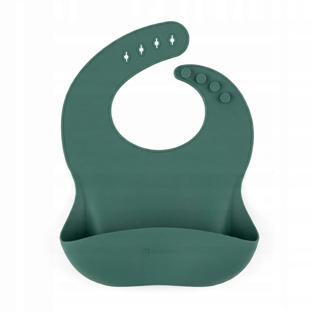 Silicone Bib Žalias 6m+ PETITE&MARS