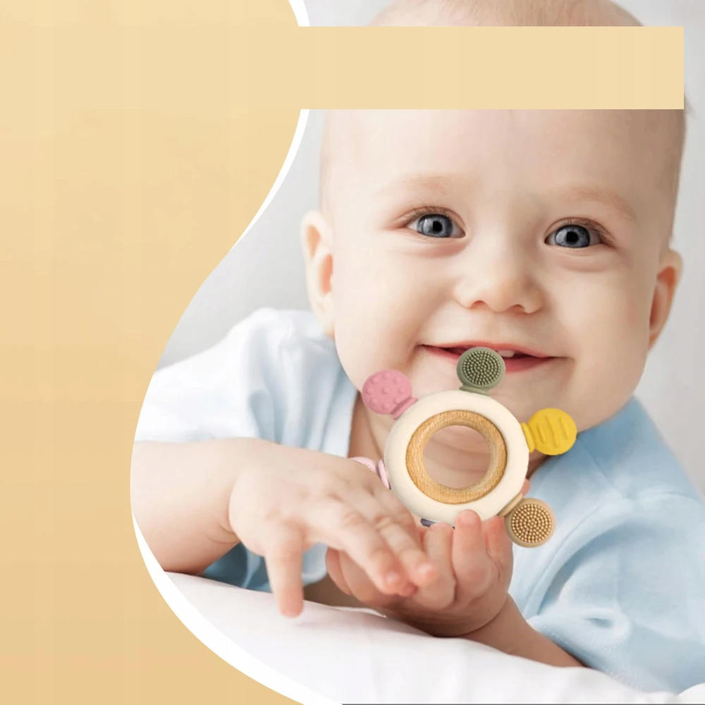 SILICONE TEETHER SENSORY BPA BE GĖLIŲ RAMINANČIOS dantenos