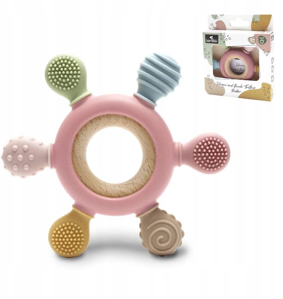 SILICONE TEETHER SENSORY BPA BE GĖLIŲ RAMINANČIOS dantenos LORELLI