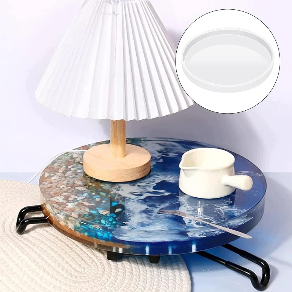 SILIKONINĖ FORMA 30 CM APVALUS DIDELIS EPOKSIDINĖS DERVOS STALO PAdėklas
