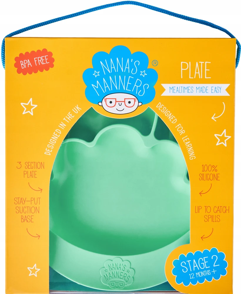 SILIKONINĖ PLOKŠTELĖ, ŽALIAS NANA'S MANNERS SIurbimo puodelis