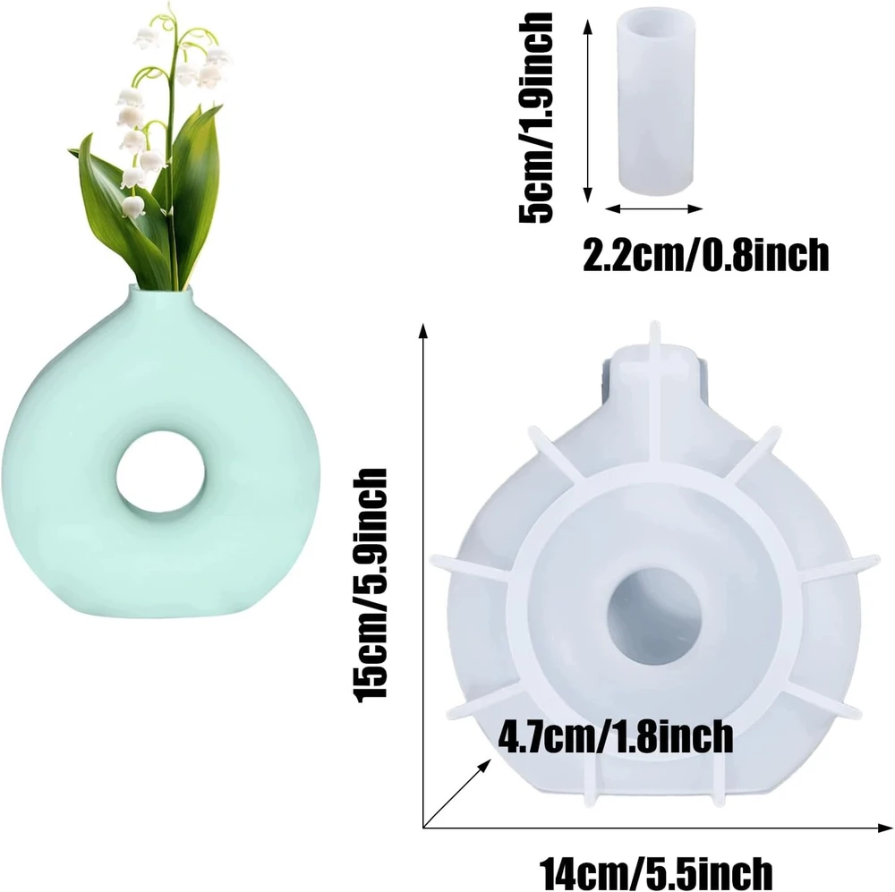 SILIKONINĖS FORMOS VAZĖS GĖLĖS 6 Vnt. LIEJIMO DERVA DIY SOFT