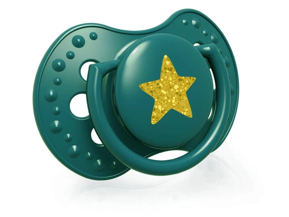 LOVI silikoniniai dinaminiai čiulptukai STARDUST, žalia, 6-18 mėn., 2 vnt., 22/894_green