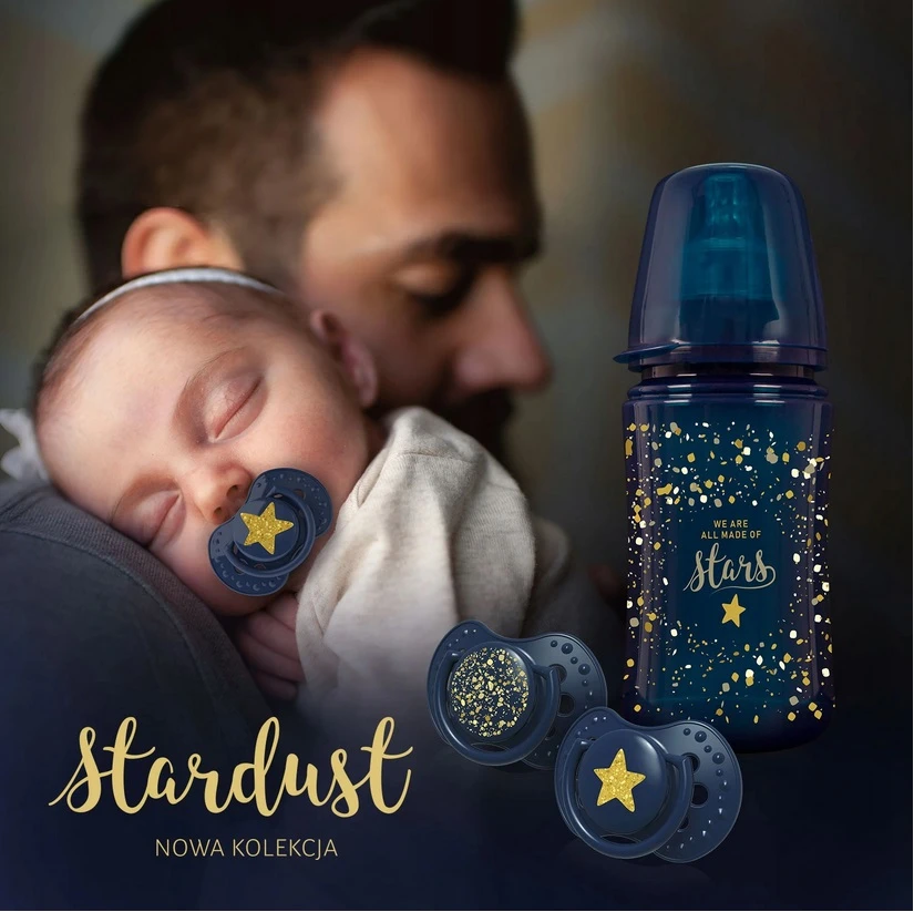 LOVI silikoniniai dinaminiai čiulptukai STARDUST, mėlyna, 6-18 mėn., 2 vnt., 22/894_blue