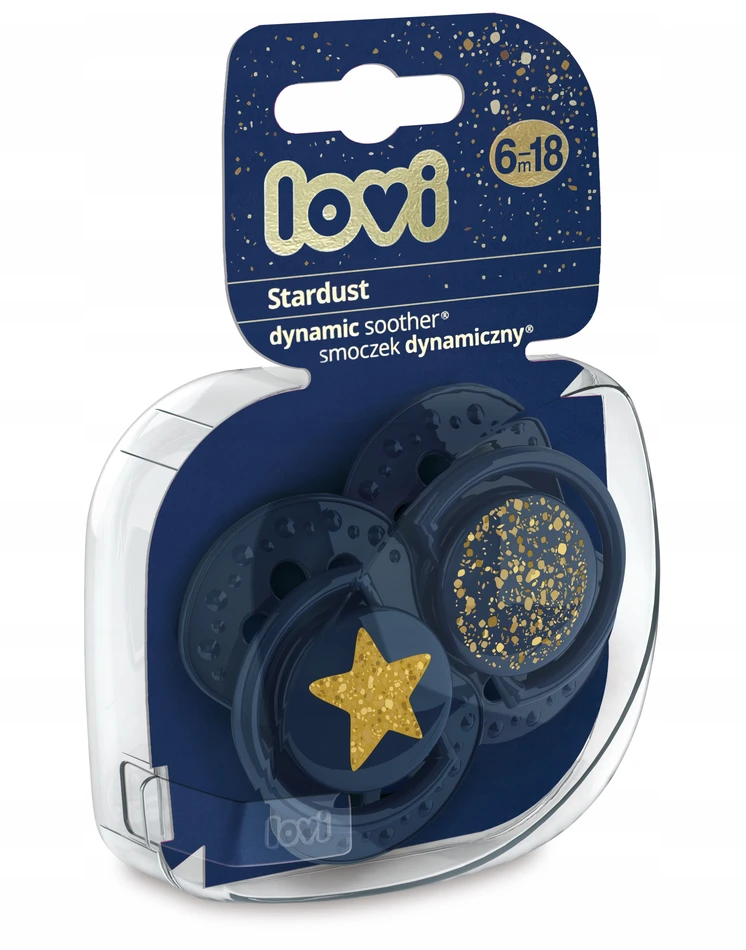 LOVI silikoniniai dinaminiai čiulptukai STARDUST, mėlyna, 6-18 mėn., 2 vnt., 22/894_blue