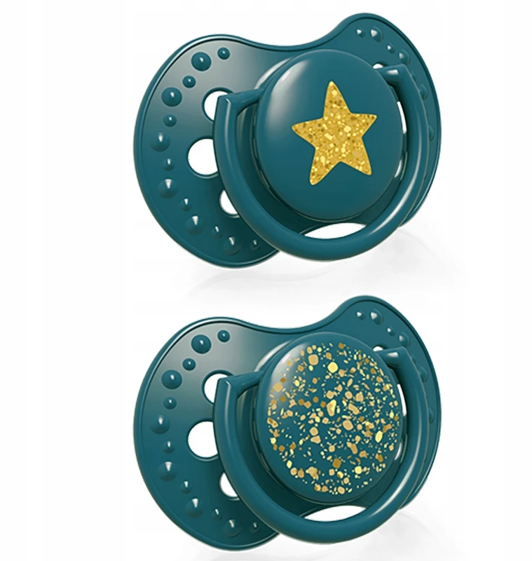LOVI silikoniniai dinaminiai čiulptukai STARDUST, žalia, 6-18 mėn., 2 vnt., 22/894_green