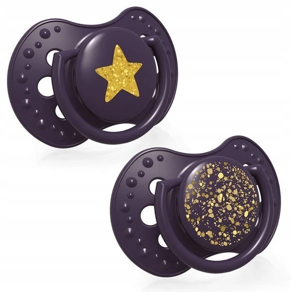 Silikoniniai dinaminiai čiulptukai Lovi Stardust, Violet, 3-6 mėn., 2 vnt.