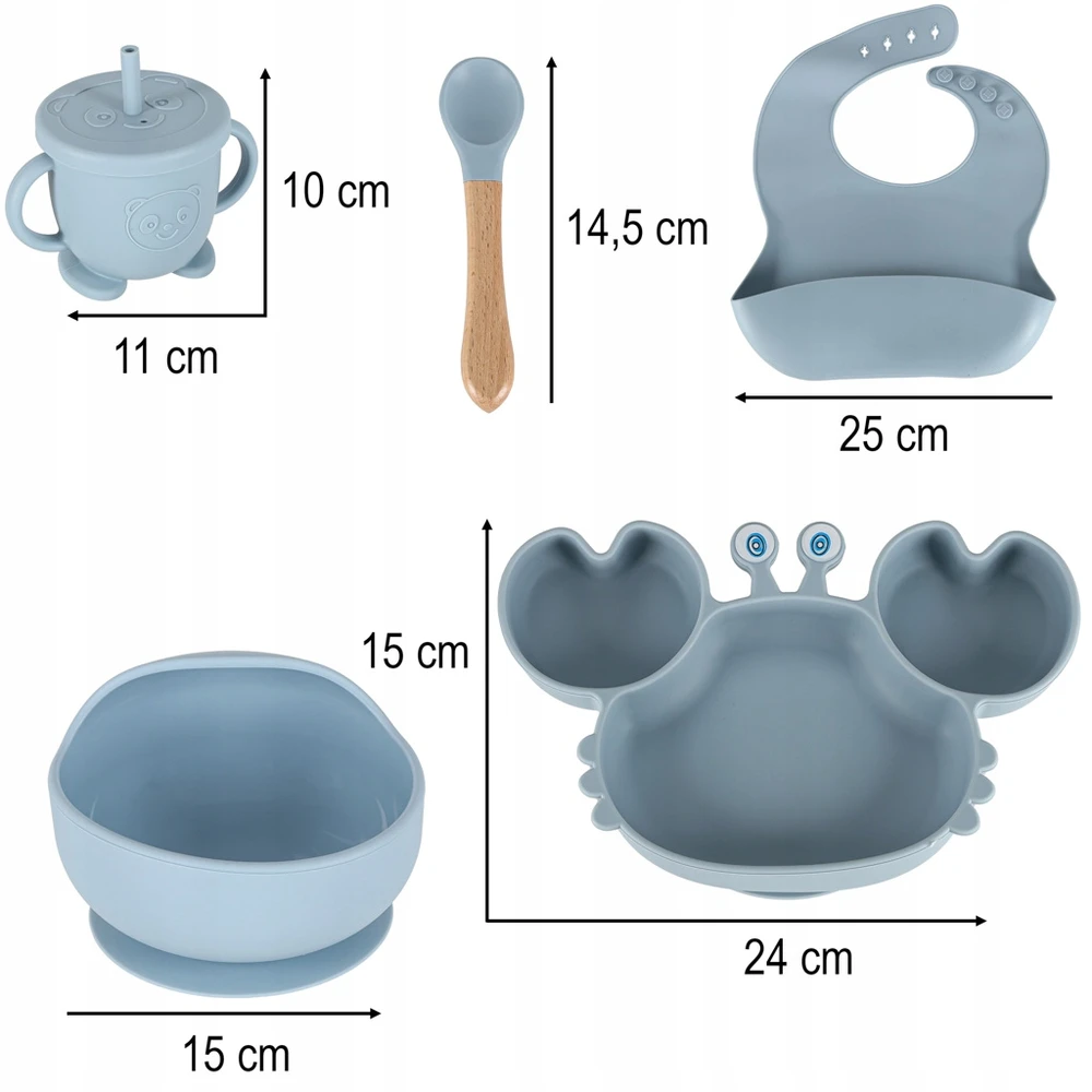 Silikoniniai kūdikio maitinimo indai, rinkinyje 9 vnt., dovanų