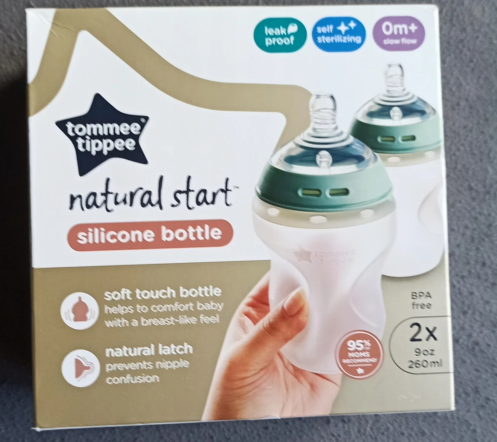 SILIKONINIS BUTELIS Tommee Tippee Closer to Nature Minkštas jausmas, 0m+ 2 vnt.