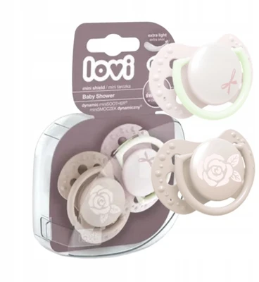 LOVI silikoninis čiulptukas, Baby Shower Girl, 0-2mėn., 2 vnt., 22/900girl