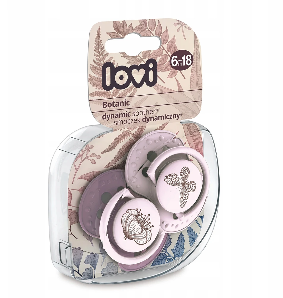 LOVI 22/871 Dinaminis silikoninis čiulptukas 6-18 m 2vnt Botanic Girl