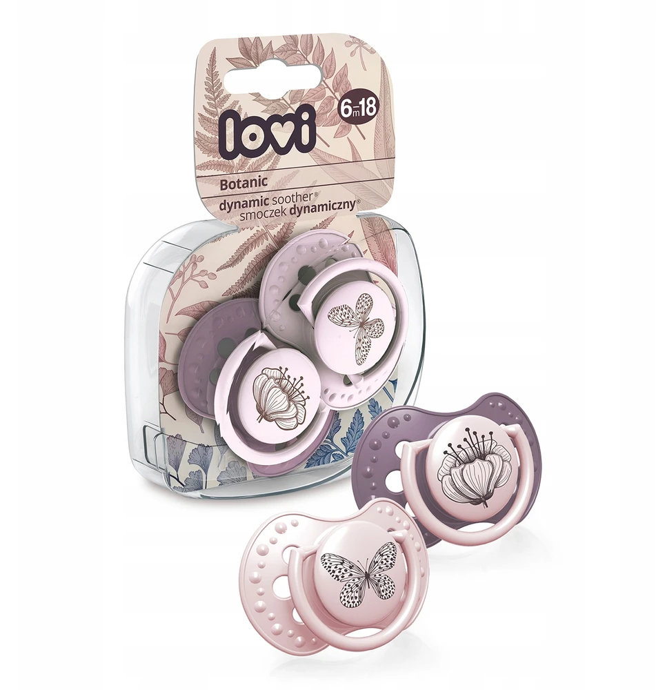 LOVI 22/871 Dinaminis silikoninis čiulptukas 6-18 m 2vnt Botanic Girl
