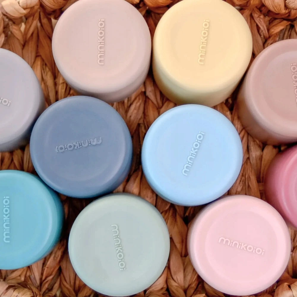 Silikoninis puodelis vaikams 180 ml 6m+ MinikOiOi Žalias