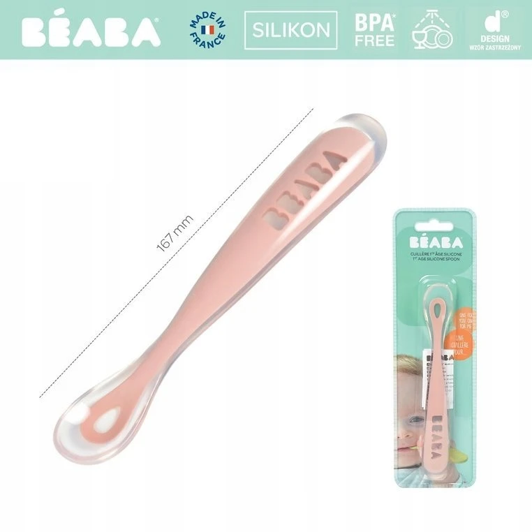BEABA PRADINIO MAITINIMO SILIKONINIS ŠAUKŠTELIS 8+ MĖN., COTTON CANDY