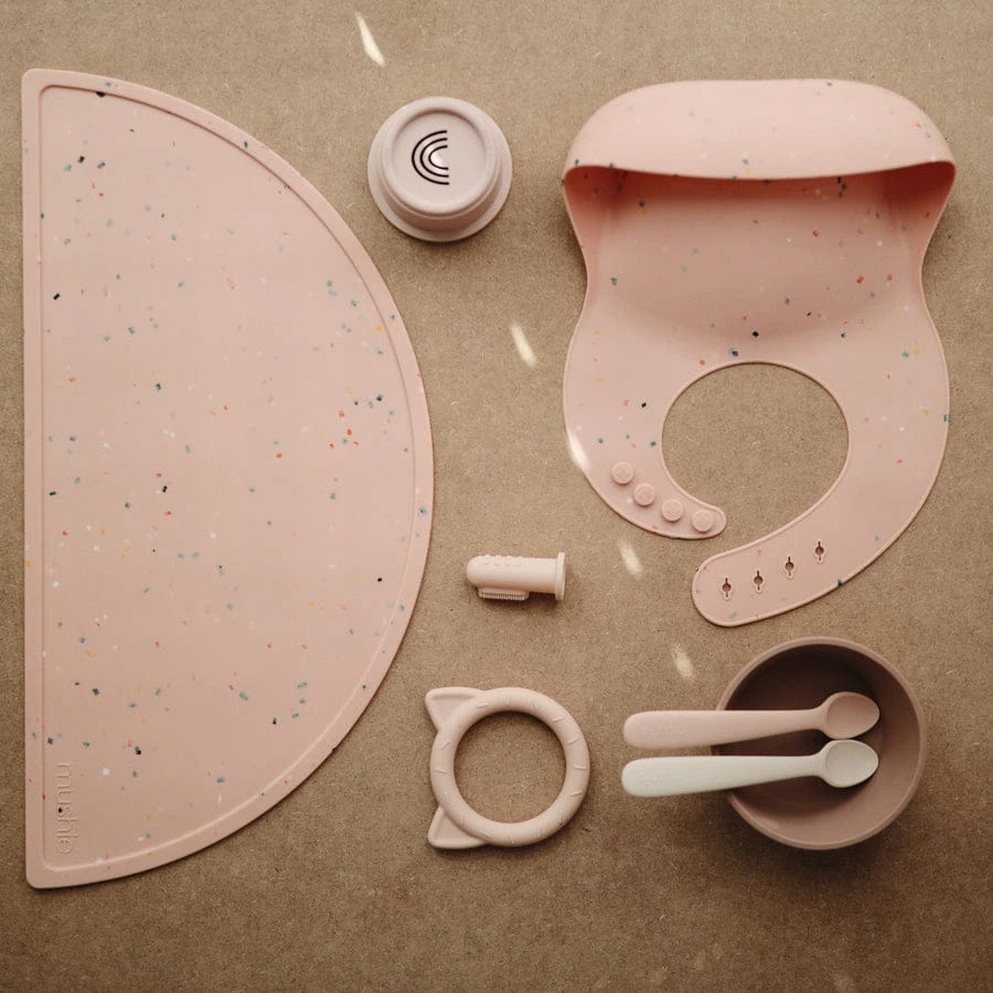 Mushie silikoninis seilinukas Rožinė Confetti