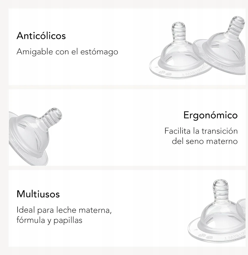 Silikoninis žindukas Twistshake Anti-Colic M, 2 mėn., 2 vnt.