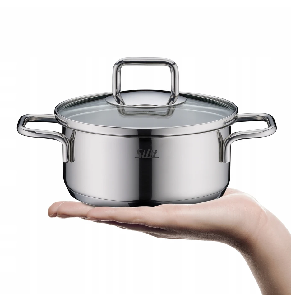 Silit Extra Cook plieno puodas su dangčiu, mažas, 14 cm, 0,9 l, indukcinis
