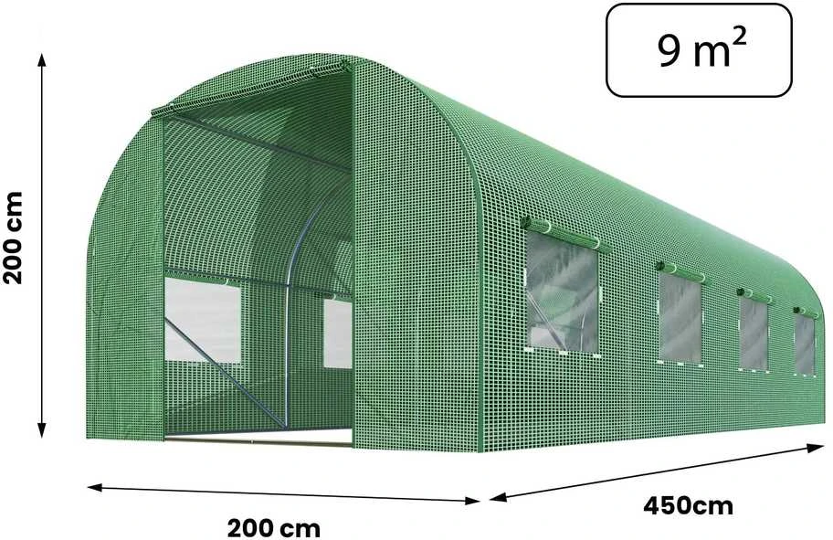 Šiltnamis 2x4,5xH2m (9m2) Plonos