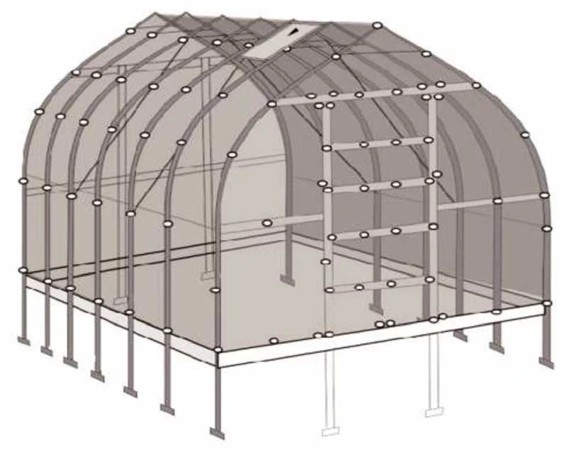 Meistro Kodas Šiltnamis STANDART*KLASIKA 20 m2/4mm. danga(2,5x8m), 4 stoglangiai