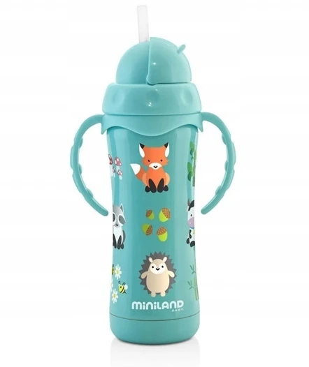 Miniland Šiluminio vandens butelis su šiaudais - 240 ml